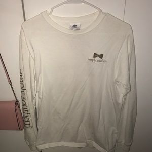 White and gold Simply Southern long sleeve